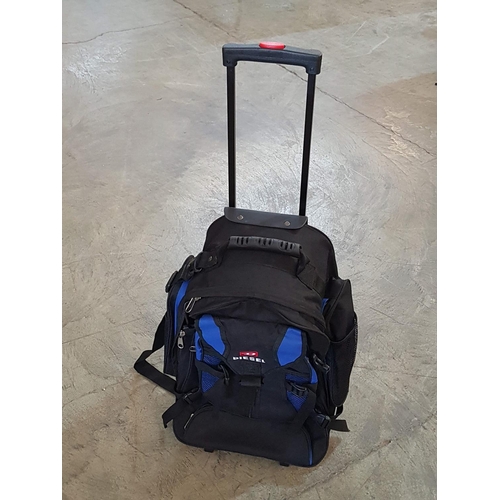 450 - Black / Blue Travel Backpack with Wheels and Pull - Out Handle (A/F)