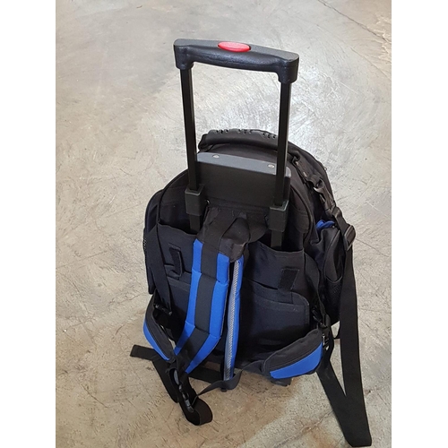 450 - Black / Blue Travel Backpack with Wheels and Pull - Out Handle (A/F)