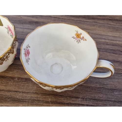 153 - Pair of Vintage Spode 'Opeland's Chin' Bone China Tea Cups with Floral & Gold Pattern, (2)