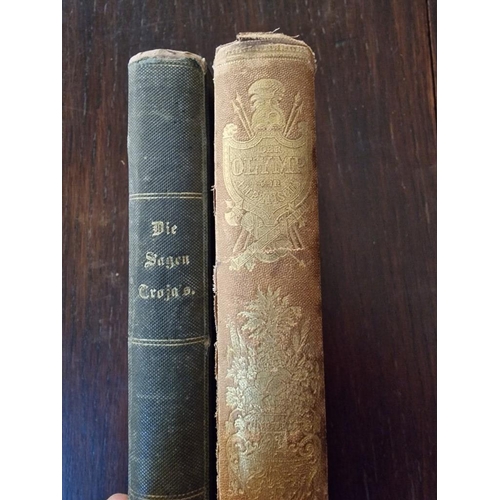 212 - Pair of Antique Books: Myths of Ancient Greece and Rome' & 'The Siege of Troy', 1878 & 1854 (in Germ... 