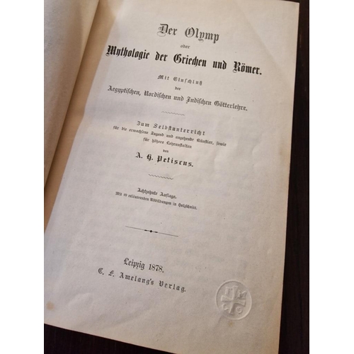 212 - Pair of Antique Books: Myths of Ancient Greece and Rome' & 'The Siege of Troy', 1878 & 1854 (in Germ... 