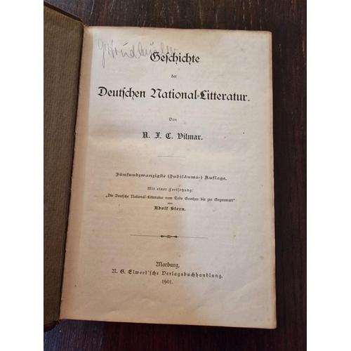 212A - Antique Leather Bound Book: 'History of German National Literature' by August Friedrich Christian Vi... 