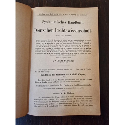 229 - Three Volumes of Antique Leather Bound Books: 'Handbook of the Law of the Sea' by Dr Max Pappenheim,... 