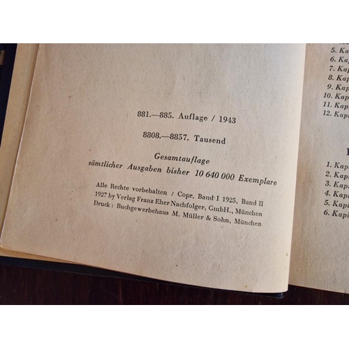 227 - Two Antique Third Reich Books: A 1943 Edition of 'Mein Kampf' by Adolf Hitler, Together with a 1939 ... 