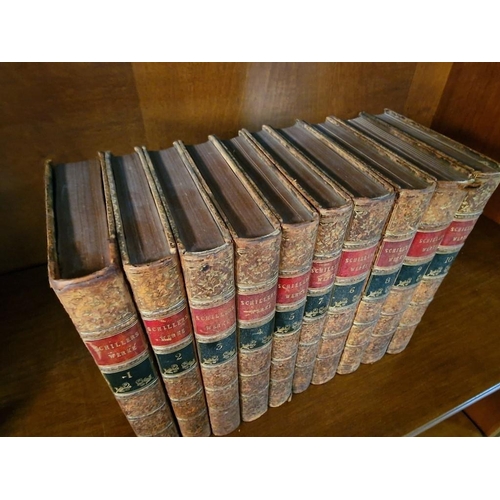 239 - Ten Volumes of Leather Bound Antique Books 'The Works of Fredrich Schiller', 1844 (in German)