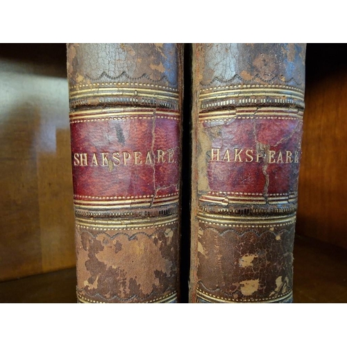 242 - Two Volumes of Leather Bound Antique Books 'The Dramatic Works of William Shakespeare' by Samuel Ays... 