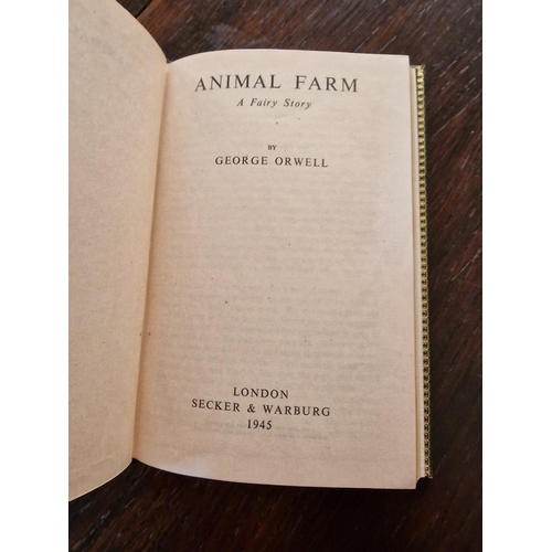 245 - UK First Edition Leather Bound Book 'Animal Farm, A Fairy Story' by George Orwell. Published by Seck... 