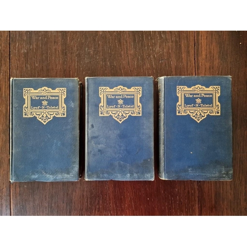 250 - Three US Publication 1898 Volumes of War and Peace by Leon Tolstoy