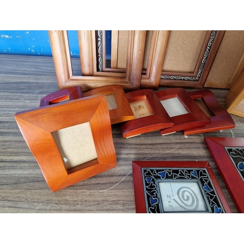 524 - Large Qty of Assorted Picture Frames; 2 x Aluminium, Various Wood, Box Frames, Table Top / Standing,... 