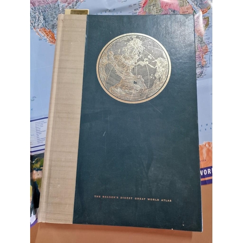 91 - Readers Digest Great World Atlas, Together with Photo Album (Unsued) and Folding World Map