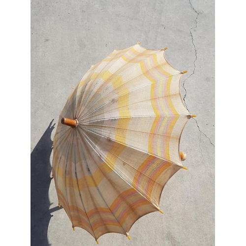 262 - 2 x Vintage Ladies Parasols (Wood / Fabric)