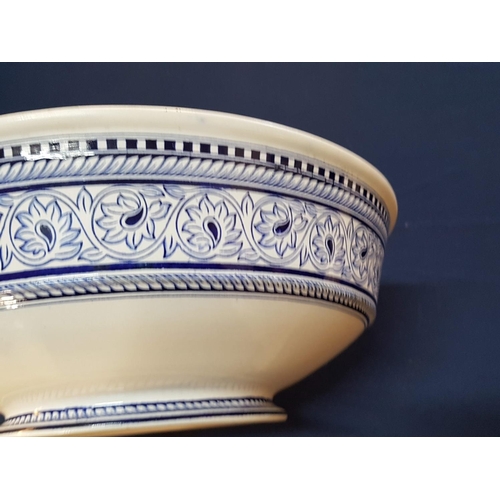 264 - Blue and White Huge Salad / Fruit Bowl (Ø38 x H:14cm)