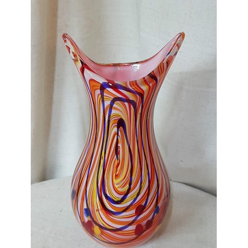 519 - Murano Glass Heavy Glass Colourful Vase (H:30cm)