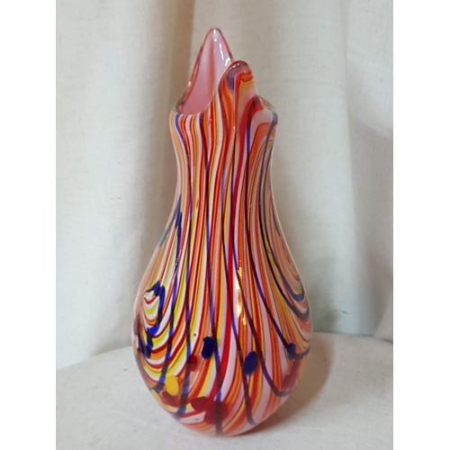 519 - Murano Glass Heavy Glass Colourful Vase (H:30cm)