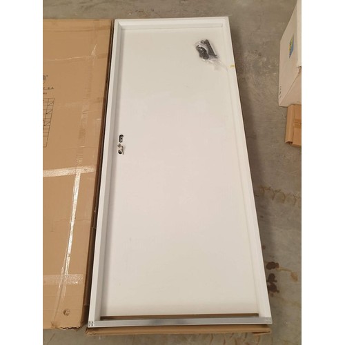 722 - White Colour Metallic Door with Handles, Un-Used in Box (Approx 90 x 210cm)