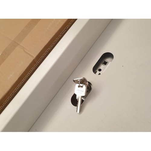 722 - White Colour Metallic Door with Handles, Un-Used in Box (Approx 90 x 210cm)