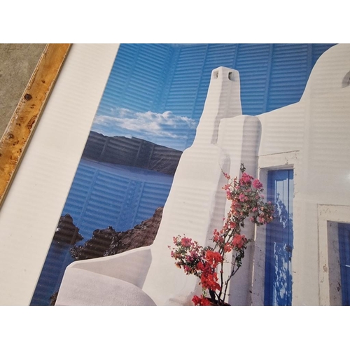 17 - Framed Print of Santorini by George Meis, Ref: LS2065, (Approx. 55 x 105cm Overall)

[Nb. No Buyers ... 