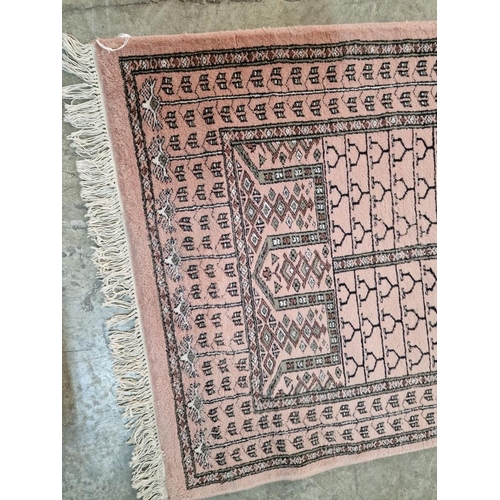 534 - Large Runner Carpet, Pale Pink Body Colour with 4 x Patterned Oblongs and Decorative Border, (Approx... 