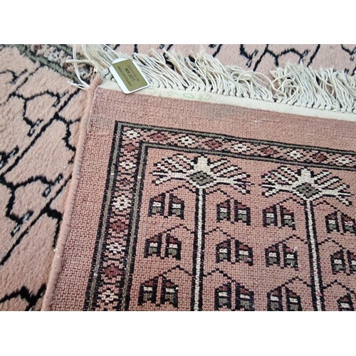 534 - Large Runner Carpet, Pale Pink Body Colour with 4 x Patterned Oblongs and Decorative Border, (Approx... 