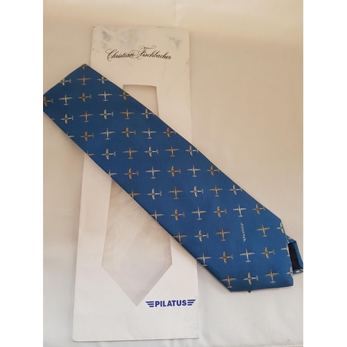 168 - Men's Accessories Silk Hand Made; Tie with Royal Air Force 2012, Pilatus Christian Fischbacher Tie, ... 