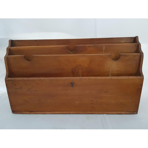 537 - Vintage Wooden Desk Organizer Wooden Letter / Bill Holders and Writing Box (A/F)