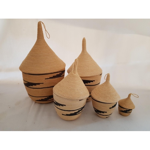 540 - Oriental Style Trinket Holders (Wooden Rattan Made of Straw etc) (11pcs)