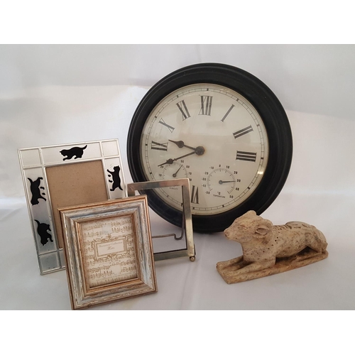 84 - Vintage Style Wall Clock, Paper Weight and 3 x Photo Frames