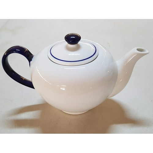 277 - Habitat Nil Porcelain Tea Set inc; Teapot, Sugar Bowl with Lid / Cream Jar and 2 x Breakfast Bowl (x... 