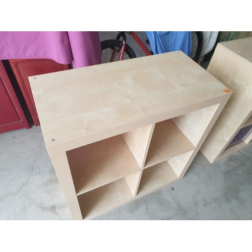 83 - Light Wood Colour '2x2' Storage Unit / Display Shelves, (Approx. 79 x 39 x 79cm)