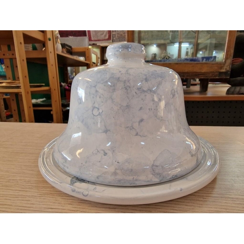 729 - Marble Effect Cheese Dome, Together with Chokin Plate with Peacock Decoration and Haas Czjzek Shaped... 