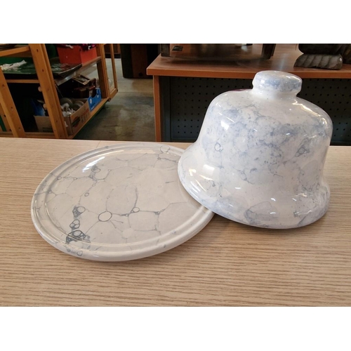 729 - Marble Effect Cheese Dome, Together with Chokin Plate with Peacock Decoration and Haas Czjzek Shaped... 