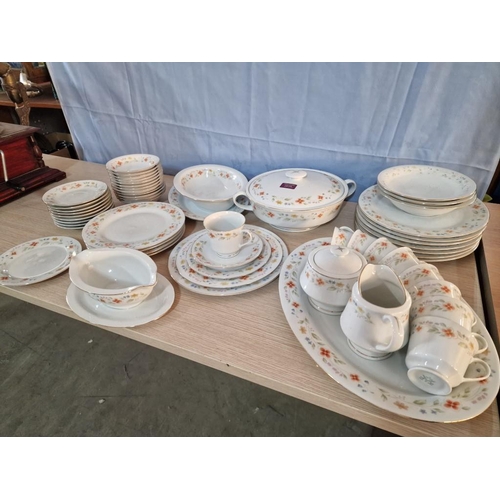 732 - Dinner Service and Tea Set in Floral Pattern, Together with Matching Lidded Taurine, Serving Bowl, O... 