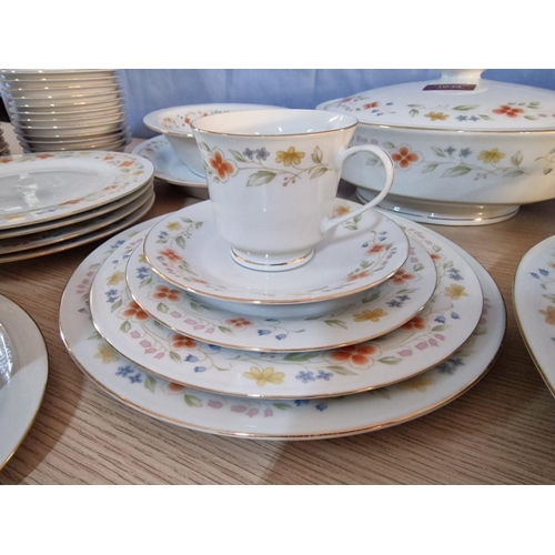 732 - Dinner Service and Tea Set in Floral Pattern, Together with Matching Lidded Taurine, Serving Bowl, O... 