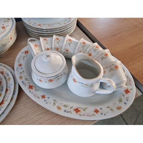 732 - Dinner Service and Tea Set in Floral Pattern, Together with Matching Lidded Taurine, Serving Bowl, O... 