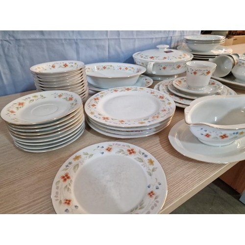 732 - Dinner Service and Tea Set in Floral Pattern, Together with Matching Lidded Taurine, Serving Bowl, O... 