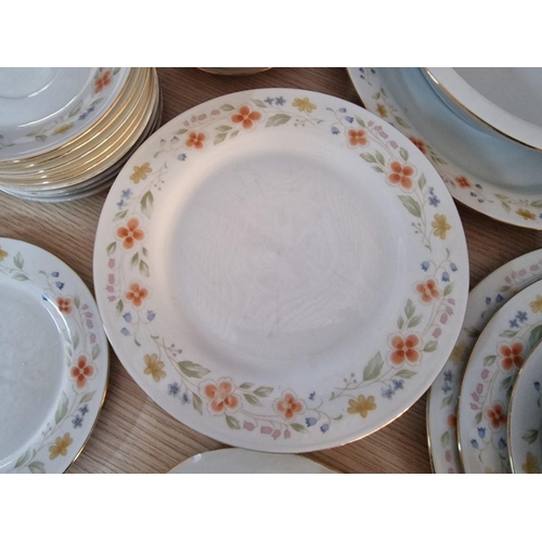 732 - Dinner Service and Tea Set in Floral Pattern, Together with Matching Lidded Taurine, Serving Bowl, O... 