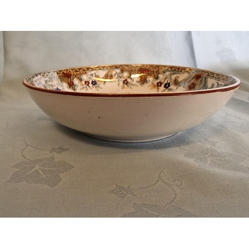 739 - Antique Porcelain Deep Dish in Blue & White Oriental Pattern, (Approx. 33 x 26 x 6cm), Together with... 