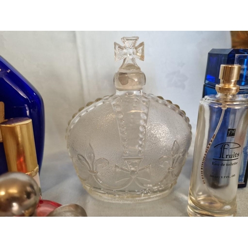 750 - Collection of Perfume Bottles, Including; Gucci, Decorative Glass, Vintage 'Crown' Shape Made in Eng... 