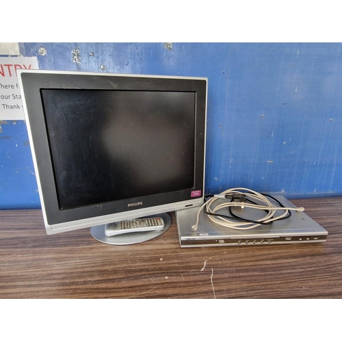 755 - Philips 20'' TV (Model: 20PFL4122/20), Together with Bush DVD Player (DVD2041SIL), Untested, (2)