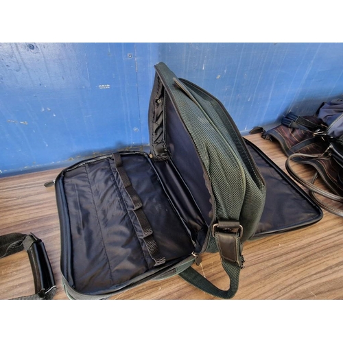 759 - Collection of Travel Bags; Samsonite Green Canvas Laptop Bag, Together with Black 'Chivas' Leather E... 