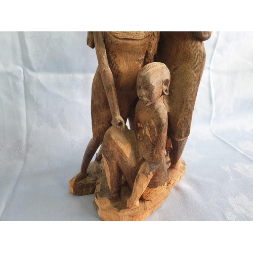 768 - Solid Hard Wood African Family Tree of Life Carving (Approx. H:36cm)