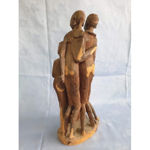 768 - Solid Hard Wood African Family Tree of Life Carving (Approx. H:36cm)