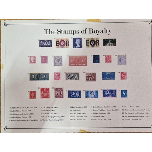 29A - Franklin Mint, The Silver Jubilee of Queen Elizibeth II, 'The Stamps of Royalty' 25 x Sterling Silve... 