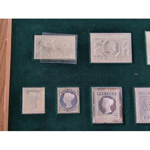 29A - Franklin Mint, The Silver Jubilee of Queen Elizibeth II, 'The Stamps of Royalty' 25 x Sterling Silve... 