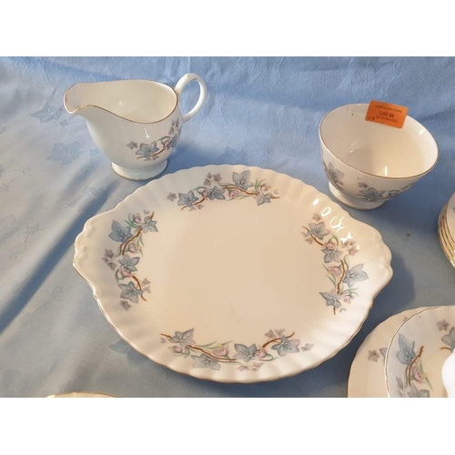 588 - Royal Kent Bone China Tea Set in the 'Trentside' Pattern; Cake Plate, 6 x Side Plates, 2 x Cups & Sa... 