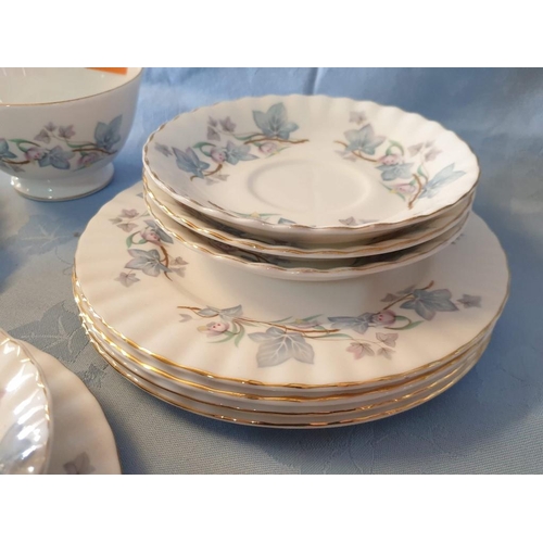 588 - Royal Kent Bone China Tea Set in the 'Trentside' Pattern; Cake Plate, 6 x Side Plates, 2 x Cups & Sa... 