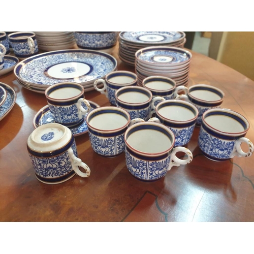 589 - Large Collection of Antique Royal Worcester 'Royal Lilly' Table Ware (Circa 1880), in Blue & White C... 