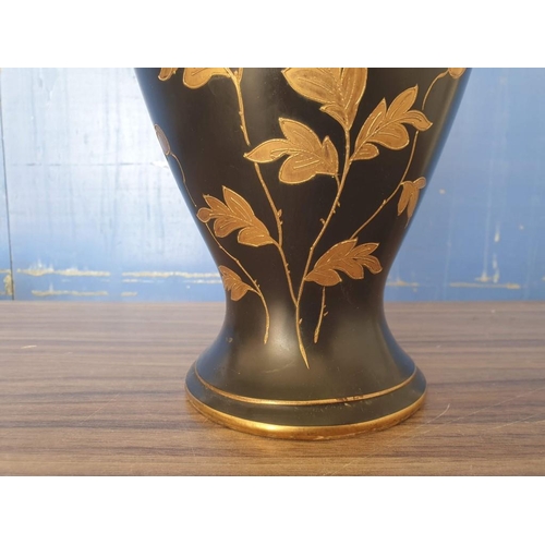 603 - Vintage Porcelain Vase with Hand Painted Flowers, Made in England (Approx. H: 36cm)