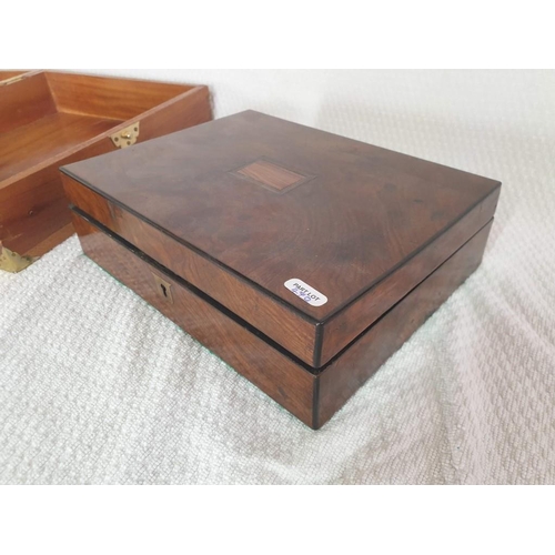 609 - Solid Wood Box with Brass Corners, Titled 'an 2000, Vieux Clocher Vacqueyras', (Approx. 33 x 28 x 11... 