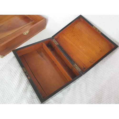 609 - Solid Wood Box with Brass Corners, Titled 'an 2000, Vieux Clocher Vacqueyras', (Approx. 33 x 28 x 11... 